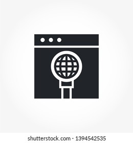 Web Search vector solid glyph icon