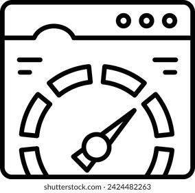 Web security compliance vector outline design, Web design and Development symbol, user interface graphic sign, website builder stock illustration, Webdesign Performance Testing and Monitoring concept