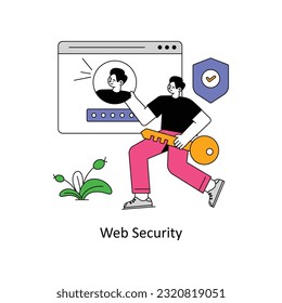 Web Security Flat Style Design Vector illustration. Stock illustration