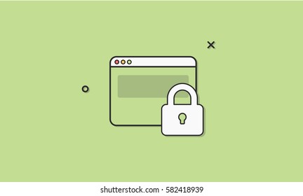 Web security homepage vector illustration 
