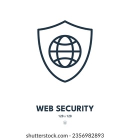 Web Security Icon. Internet, Secure, Safe. Editable Stroke. Simple Vector Icon