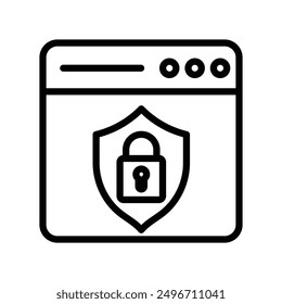 Web Security icon linear logo mark in black and white