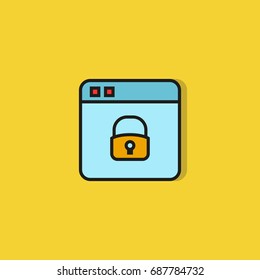 web security icon on yellow background