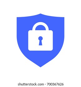 Web security icon shield. Lock symbol. Guard badge