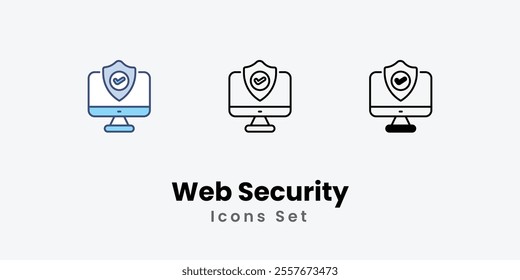 Web Security Icons symbol vector elements for infographic web stock illustration.