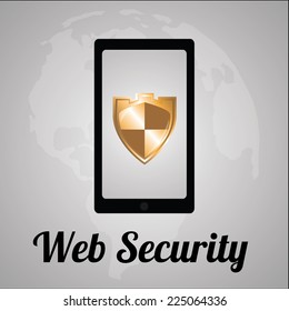web security illustration over gray color background