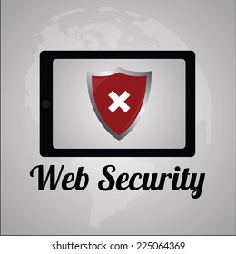 web security illustration over gray color background