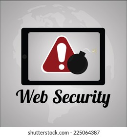web security illustration over gray color background