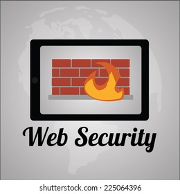 web security illustration over gray color background