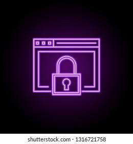 web security line icon. Elements of Seo & Web Optimization in neon style icons. Simple icon for websites, web design, mobile app, info graphics