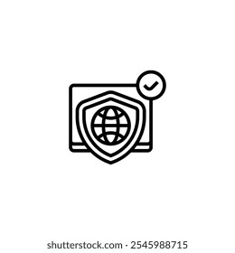 Web security line icon. linear style sign for mobile concept and web design. Outline vector icon.