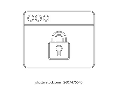 Web Security Lock Icon, padlock security icon vector, secure padlock symbol design, digital lock icon, privacy protection lock symbol, encrypted data padlock icon