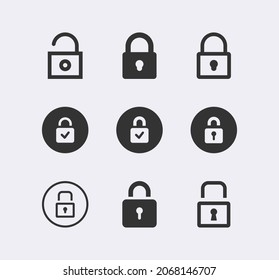 Web Security Lock vector Icon set. Safety, web security