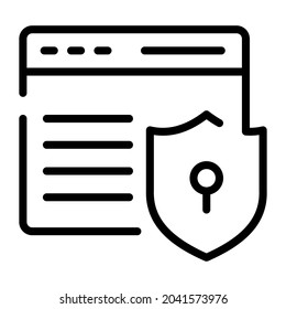 web security outline design, SEO and web flat design for mobile concepts and web apps. Collection of modern infographic logo and pictogram.