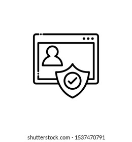 Web Security outline icon. SEO & WEB Illustration style.