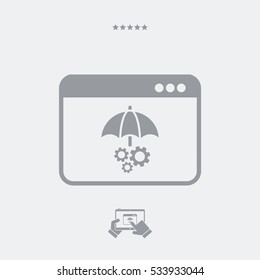 Web security process - Vector flat icon