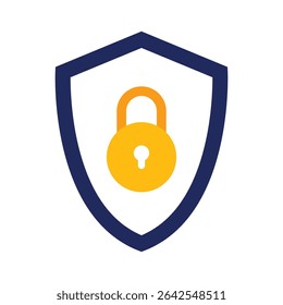 Web security protection. cyber security vector icon. lock and security shield. shield lock icon. privacy safety assurance