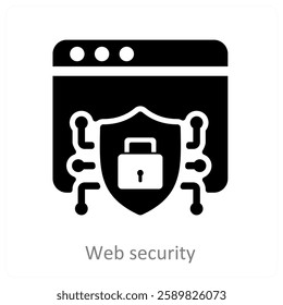 Web Security and safety icon concept