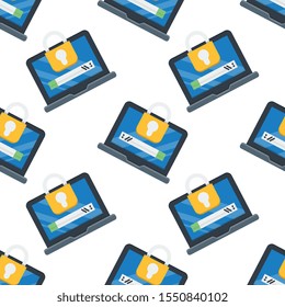 Web security seamless pattern design, Repeat textile design. Fabric print.