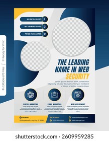 Web Security Service Flyer Template Modern Cyber Security and IT Solutions Promotion Poster Template