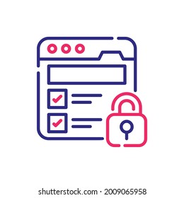 Web security vector 2 colors style icon. EPS 10 File web analytics symbol