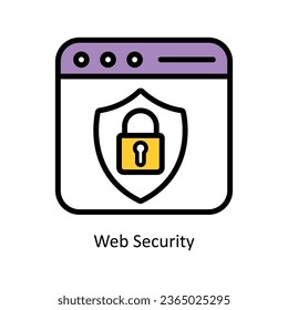 Web Security vector Fill outline icon illustration. EPS 10 File.