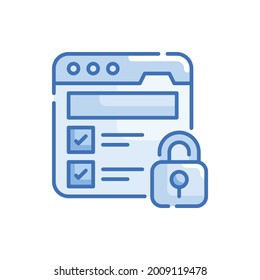 Web security vector icon style illustration. EPS 10 file web analytics symbol
