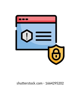 Web Security Vector illustration. Design Development outline filled icon. EPS 10 File