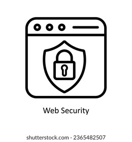 Web Security vector  outline icon illustration. EPS 10 File.