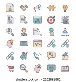 Iconos vectoriales hermosos de Web y SEO