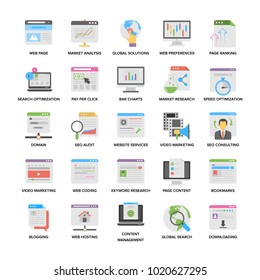 
Web and Seo Flat Icons
