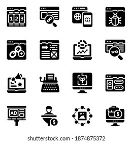 
Web and Seo Glyph Icons Pack