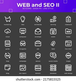 Web and Seo Icon With Black Color