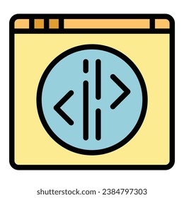 Web seo icon outline vector. Chart internet. Site element color flat