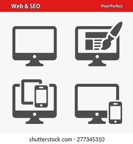 Web & SEO Icons. Professional, pixel perfect icons optimized for both large and small resolutions. EPS 8 format. Designed at 32 x 32 pixels.