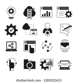 web and seo icons set