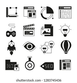 web and seo icons set