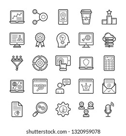 Web and Seo Line Vectors Set