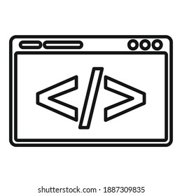 Icono de página Web seo. Icono de vector de página web de esquema para diseño web aislado en fondo blanco