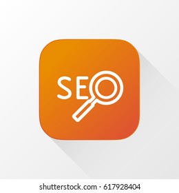 Web Seo Service application for mobile phone. Line flat vector icon, button and website design. Illustration isolated on white background. EPS 10 design, logo, app, infographic
