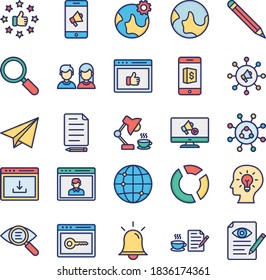 Iconos de vectores Web y SEO
