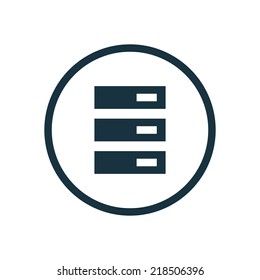 web server circle background icon, isolated on white background 
