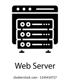 Web server connected to the internet symbolising web hosting
