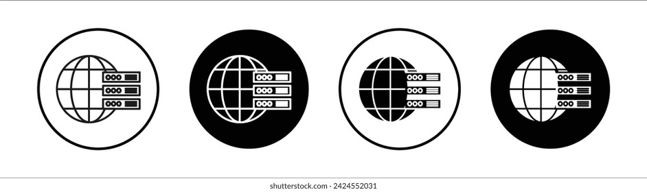 Web server flat line icon set. Web server Thin line illustration vector