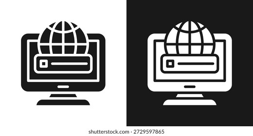 Web Server Icon In Black And White Glyph Style