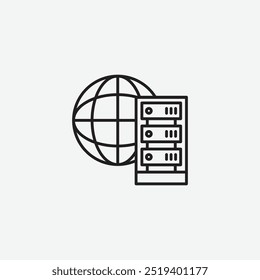 Icono del servidor de Web aislado en el fondo blanco