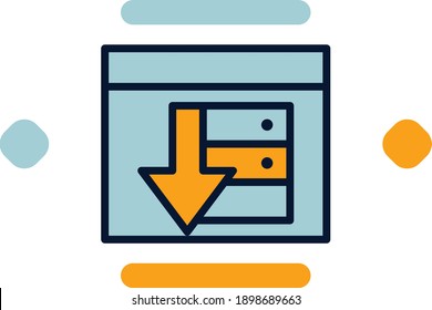 Web server icon line filled color concept related website, seo and business elements.
