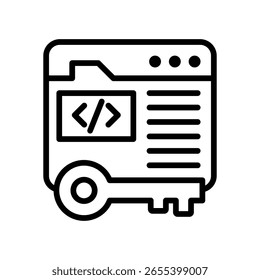 Ilustração do vetor de linha de ícone do servidor Web