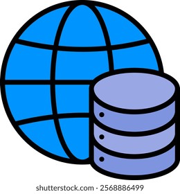 Web Server Icon Lineal Color Vector Illustration