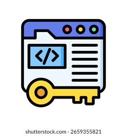Web Server Icon Lineal Color Vector Illustration